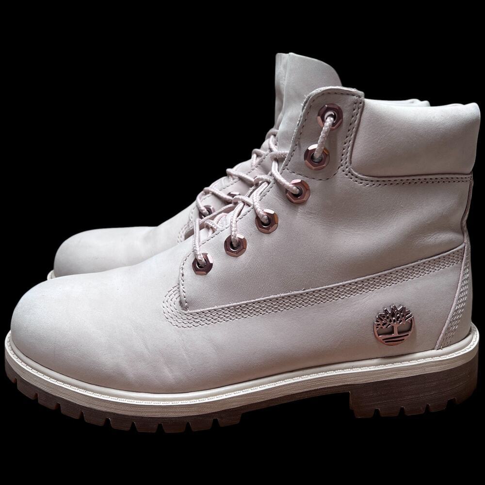 TIMBERLAND Premium Women's Size 6 Boot Cameo Rose Pink Nubuck 6" Waterproof - Picture 2 of 16
